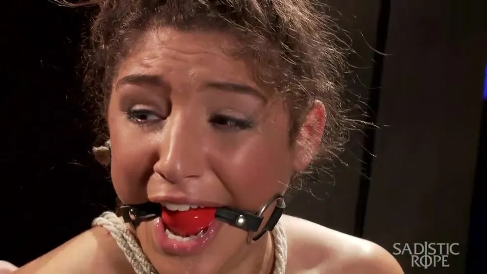 Teen with red gag on the lessons of obedience