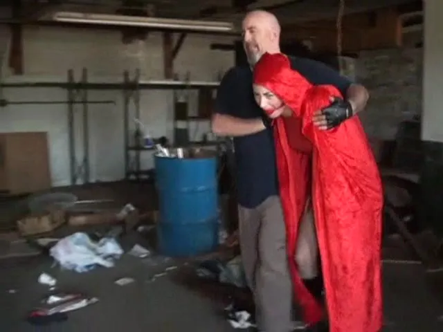 Skirt-wearing Red Riding Hood enjoys bondage torture