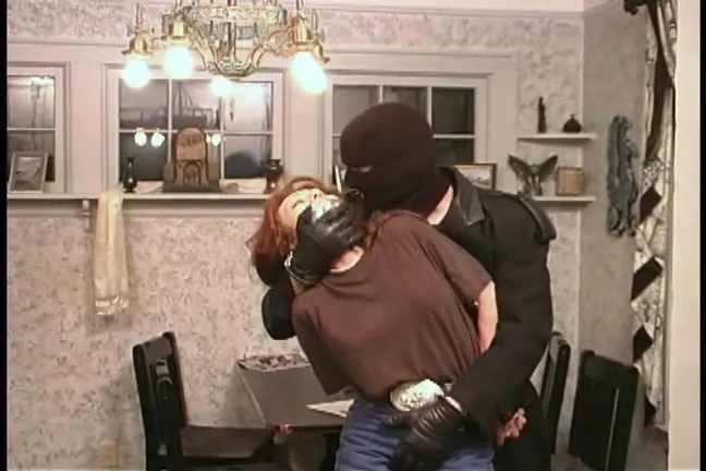 Nasty masked burglar came here just to bound a hot amateur wife