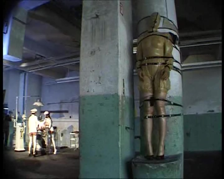 Sweet chick in leather suit is getting suspended in the ward