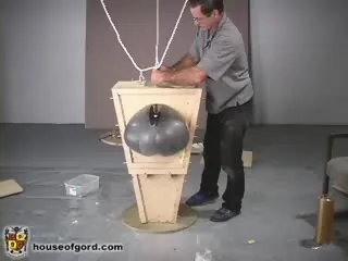 Master puts a stupid bitch into small wooden coffin